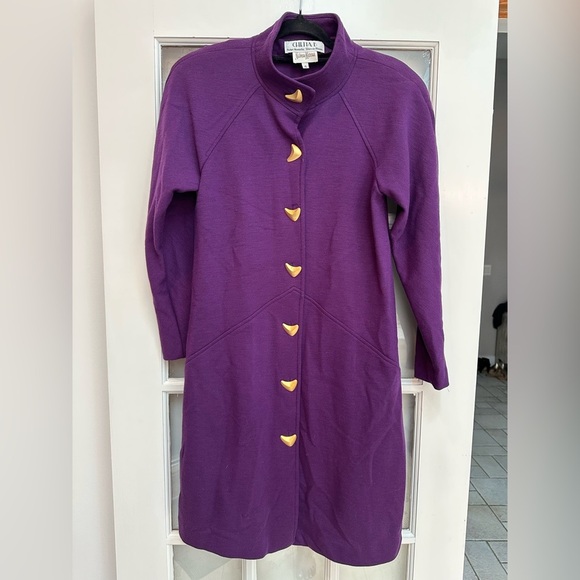 Vintage Peter Noviello Neiman Marcus Purple Wool 70’s 60’s Jacket Coat Size 4 S - Picture 9 of 9